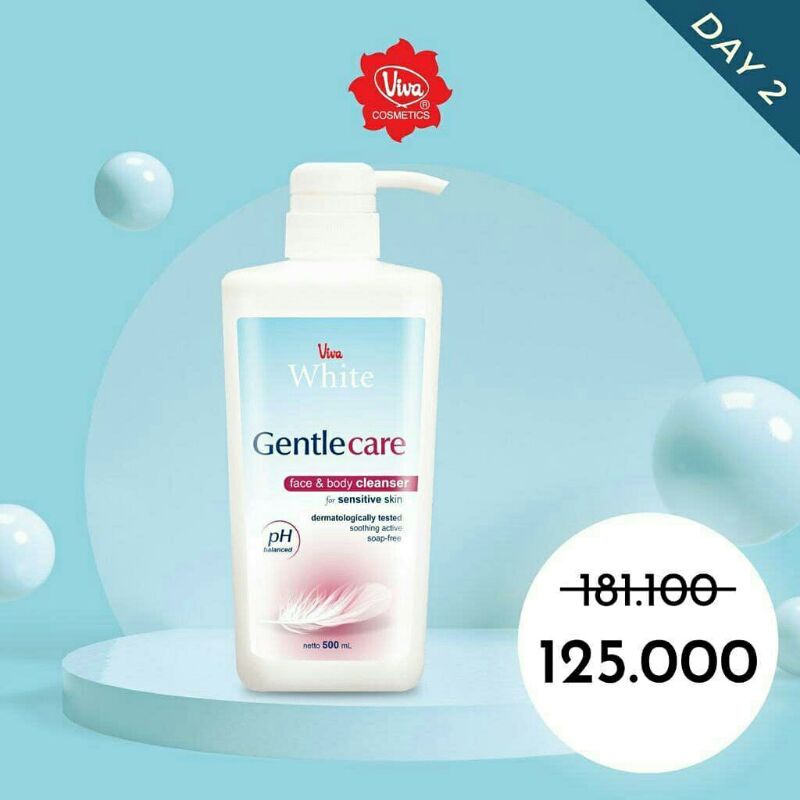 Gentle Care Face &amp; Body Cleanser 500 ML Viva Expired 08/23 atau Expired 10/23