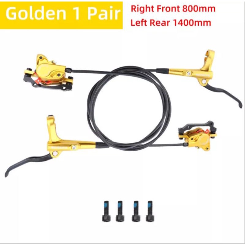 Meroca MT500 Brakeset Hydraulic Brake set Rem Hidrolik Sepeda Gold