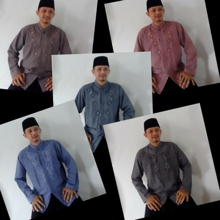 Qog24 JRJ- Baju Koko Katun Lengan Panjang Dewasa Size Standar & Big Size Eceran Grosir Orang Tua Bap