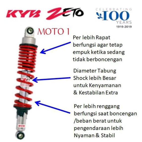 shokbeker kayaba zeto supra/ supra 125/kharisma/ revo/ shogun125/ smash/ arashi/340