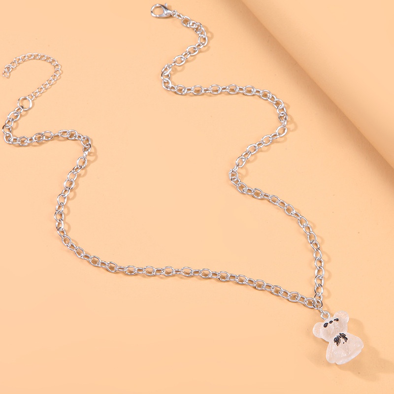 Kalung Dengan Liontin Bentuk Beruang Bahan Resin Alloy Untuk Wanita