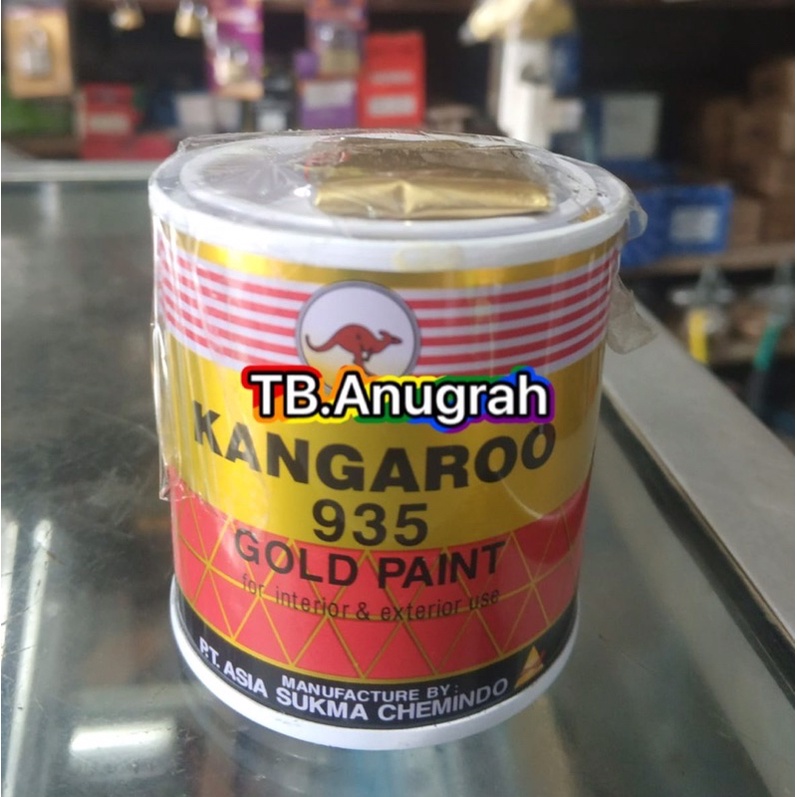 CAT WARNA EMAS KANGAROO 935 / CAT WARNA GOLD 100CC 100ml 100GRAM / CAT TERALIS PAGAR BESI BAJA EMAS 0.1L