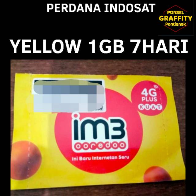 PERDANA INDOSAT YELLOW 1GB / 1 GB 7HARI / 7 HARI