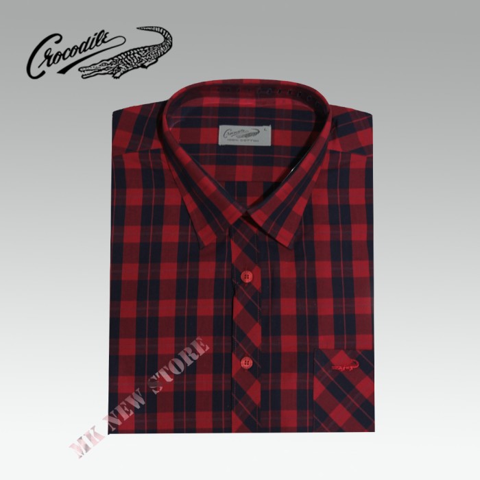 Kemeja Lengan Pendek Crocodile 828-808 - Merah, M