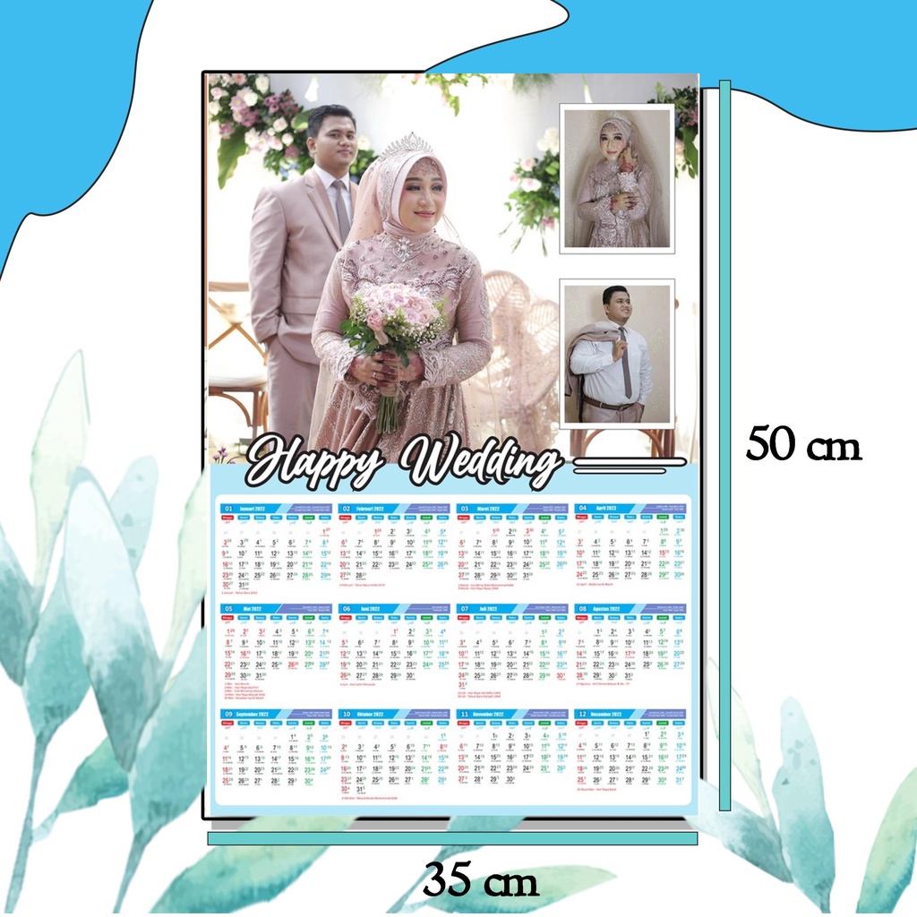 Kalender 2024 ukuran besar 31X47cm free design 1 jam jadi