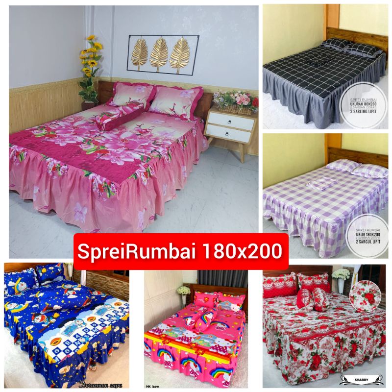 Sprei Rumbai 180 Homemade Karakter HellokityAbstrak Bunga Doraemon