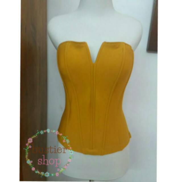 Bustier kuning kunyit  / kebaya / baju wanita / fashion wanita