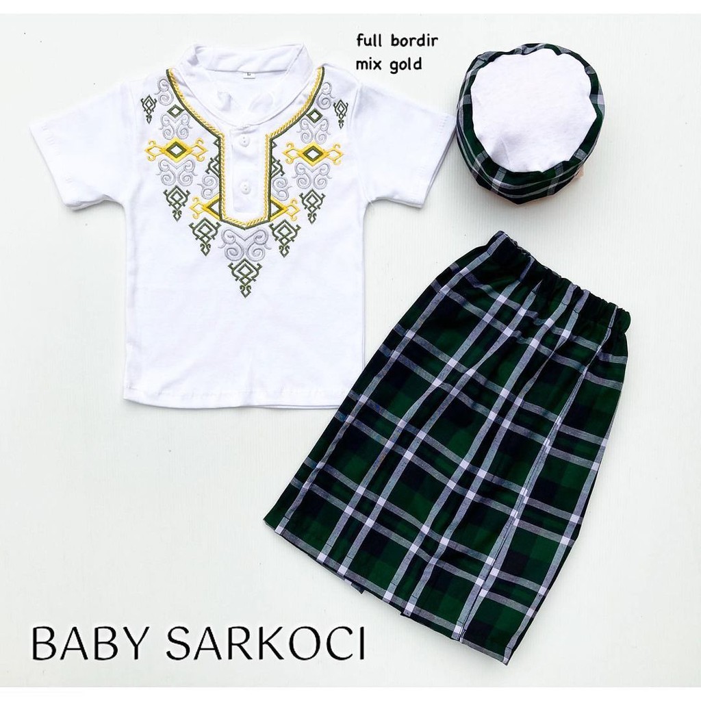 SARKOCI size besar Baju Koko / BAIQ Sarung Anak Laki Laki Baju Muslim Bayi Terlaris babeebabyshop