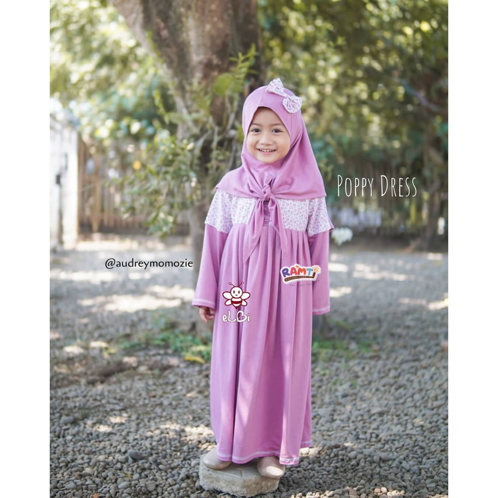 eLBi Poppy Dress Baju  Muslim  Anak  Perempuan Dress Anak  