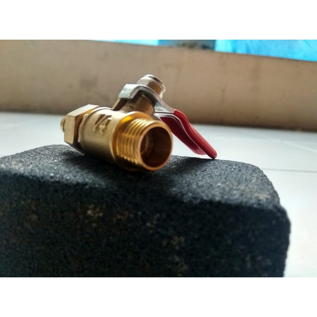 Kran angin 1/4&quot; Hato keran gas keran compresor kuningan ball valve 1/4 inci