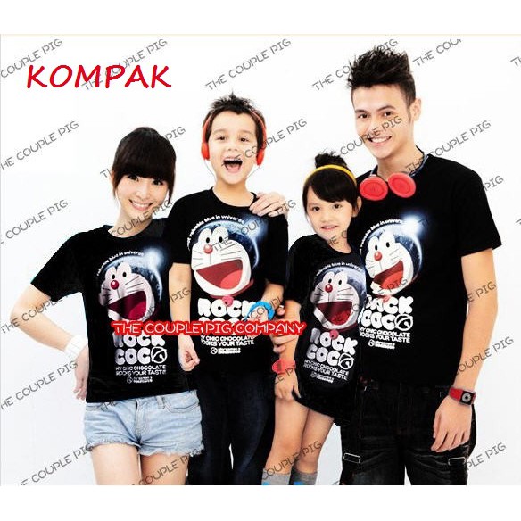  Kaos  Couple  Keluarga Doraemon  Hitam 2 Anak Shopee Indonesia