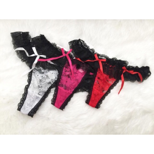 Gstring CD Celana Dalam Wanita Cewek Seksi Sexy Murah Import Renda Pita 2819