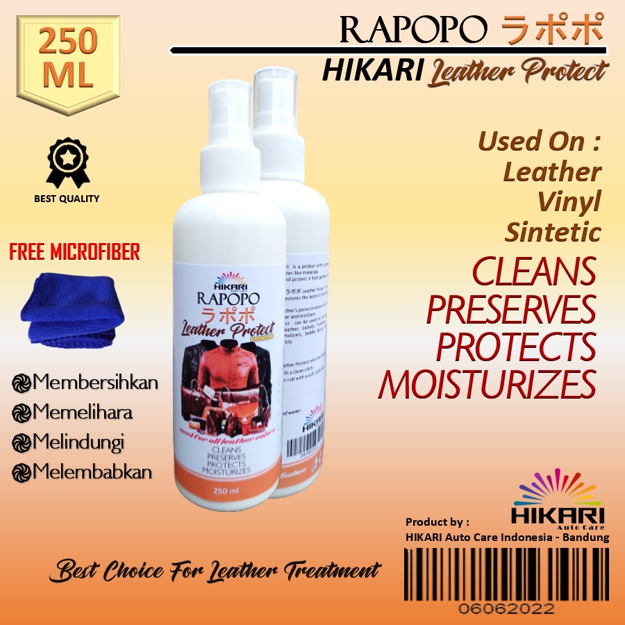 [COD] RAPOPO Leather Protect Cleaner Pembersih Bahan Kulit, Sintesis dan Vinyl