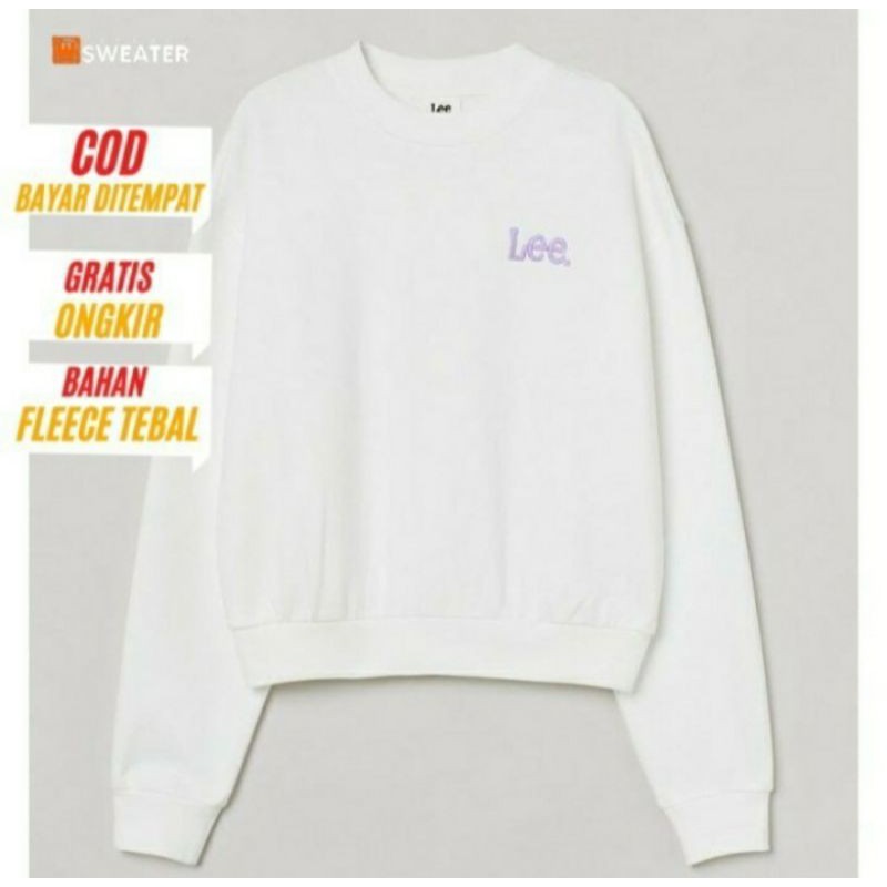Sweater Lee Switer putih Jaket polos wanita Hoodie cewek terbaru Jeket murah Lee