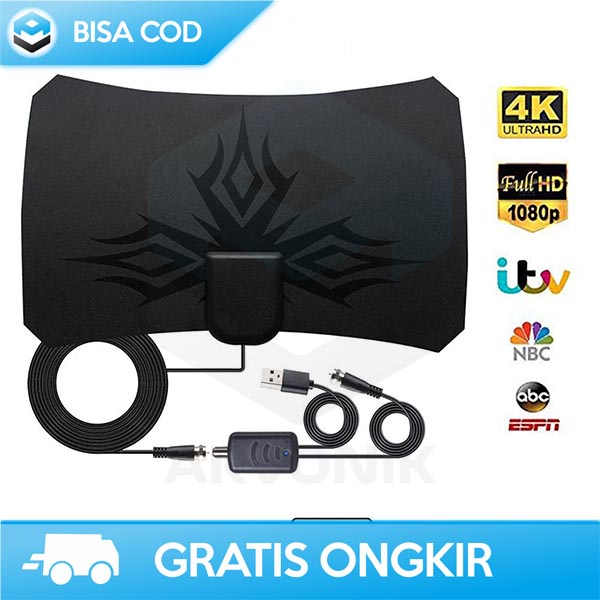 ANTENA INDOOR TV DIGITAL HDTV TAFFWARE 50 MIL SIGNAL BOOSTER MURAH ORI