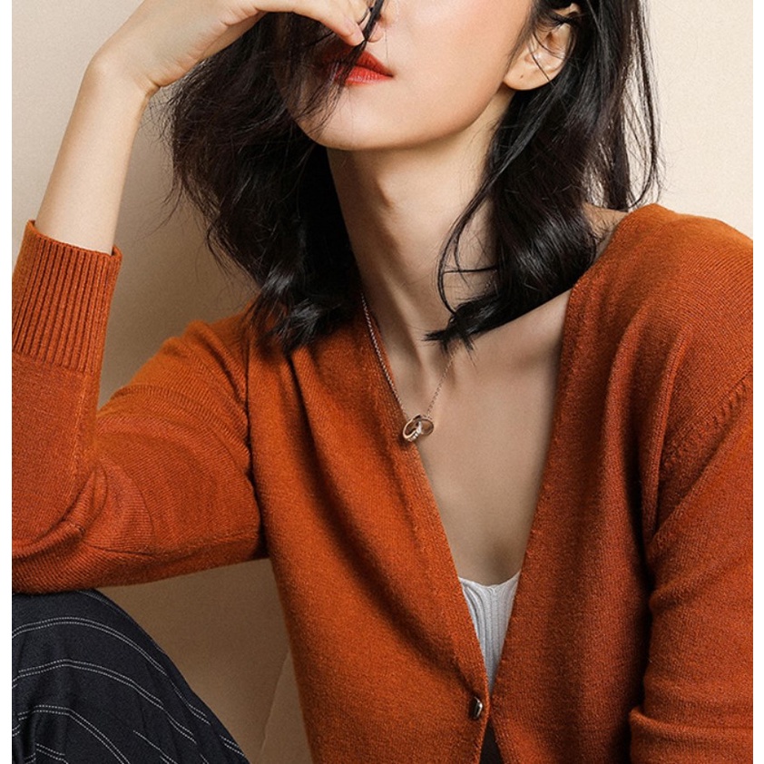 F02 cardigan rajut halus korea jepang import lembut pakaian wanita atasan outer outwear kardigan-4