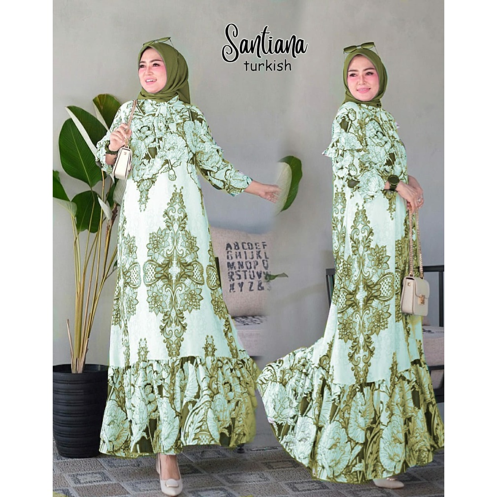 GAMIS MOTIF BATIK SANTIANA DRESS KONDANGAN