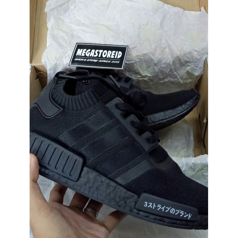 Promo Adidas NMD R1 Japan 100  UA ORIGINAL BASF BOOST  Triple Black  Berkualitas