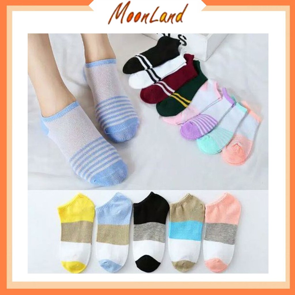 Moonland 12 Kaos Kaki Ankle Kaos kaki Cute Kaos Kaki Motif Kaos Kaki Semata Kaki