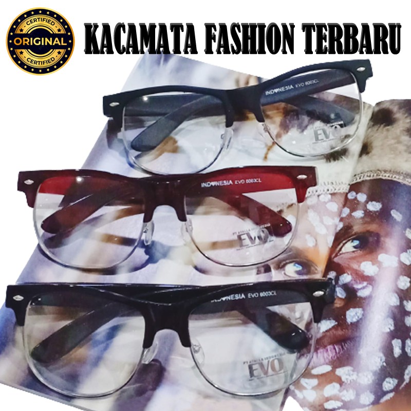 Kacamata Transparan Fashion Pria Wanita Korean Style Oval Round Frame Eye Glasses Unisex