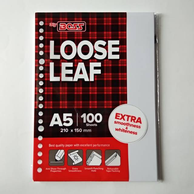 

Big Boss Loose Leaf No Line A5 100 sheet