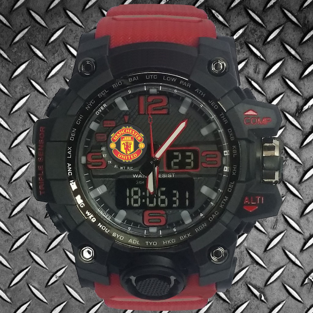 (Istimewa Bossque) Jam MU Double Time Tali Merah Marun (Exclusive)