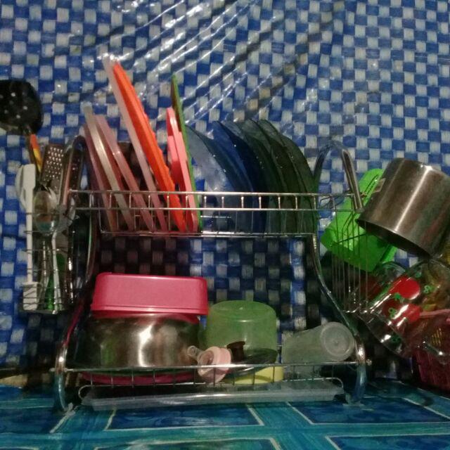 Rak Piring Stainless Steel  Minimalis 2 Tingkat | Rak Piring Dapur