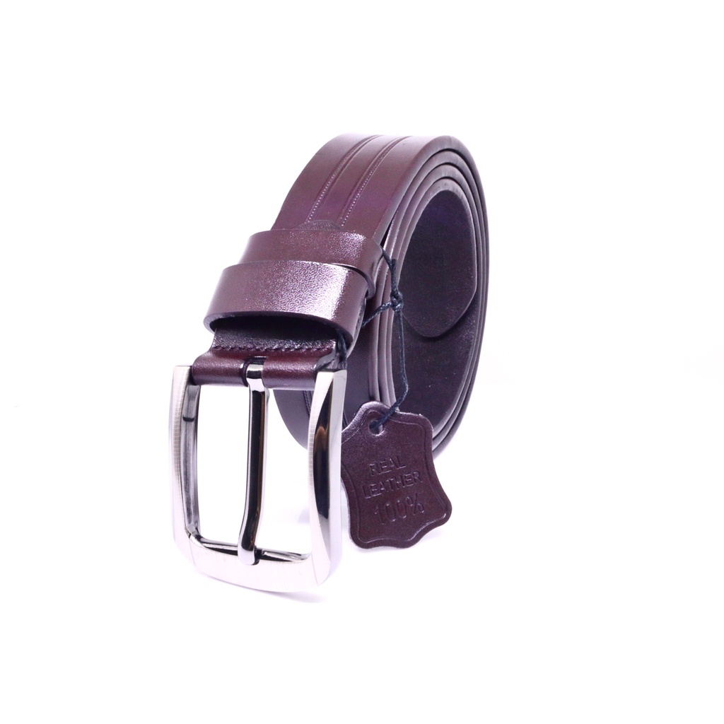 IKAT PINGGANG PRIA KULIT KEPALA BESI / MAN LEATHER BELT METAL BUCKLE - 14-9-1