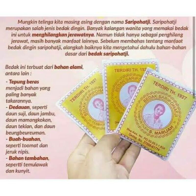 BEDAK SARIPOHATJI / MASKER WAJAH