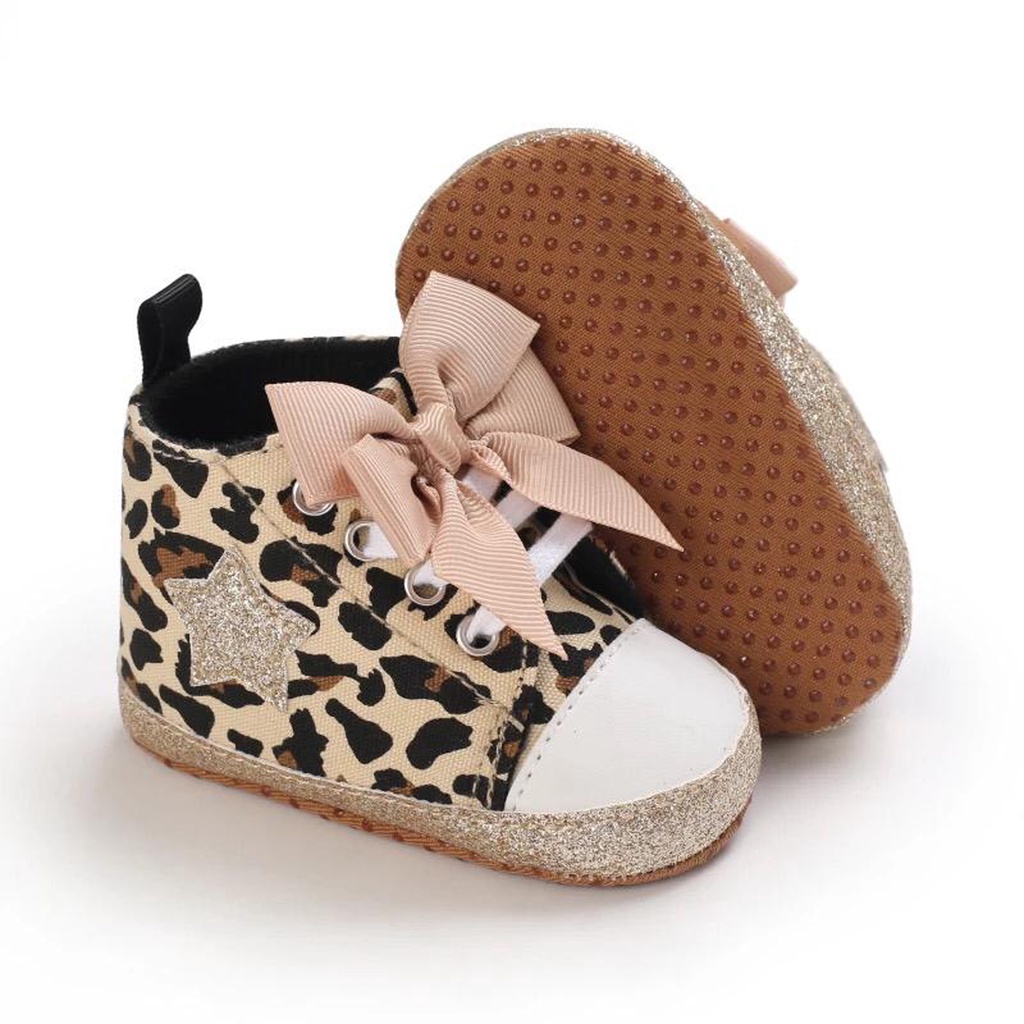 Sepatu Bayi Perempuan Import Premium Sepatu Baby Fashion Motif Bintang Sepatu Prewalker Anak Bayi Kualitas Premium Import Usia 0 - 18 Bulan