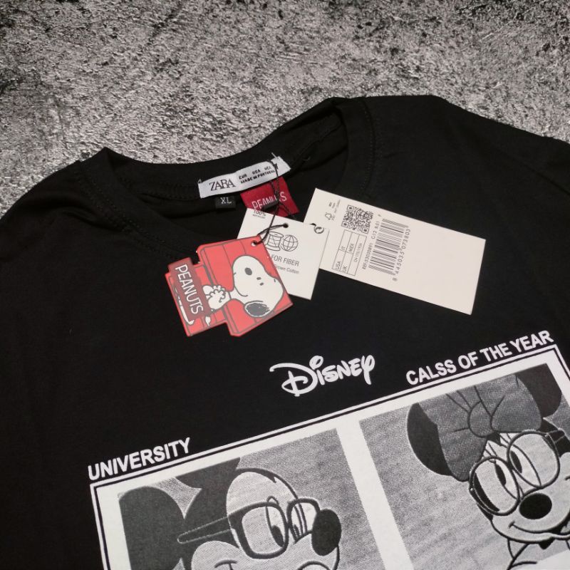 KAOS T-SHIRT ZAR4 X DISNEY HITAM/PUTIH  AUTHENTIC 1:1 PREMIUM