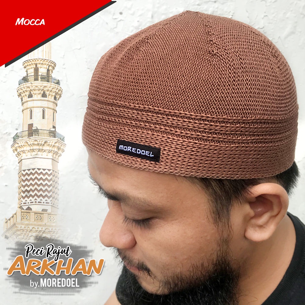 MOREDOEL - Kopiah Peci Rajut Pria Arkhan By Moredoel Nyaman dipakai Shalat dan Gaya dipakai Harian
