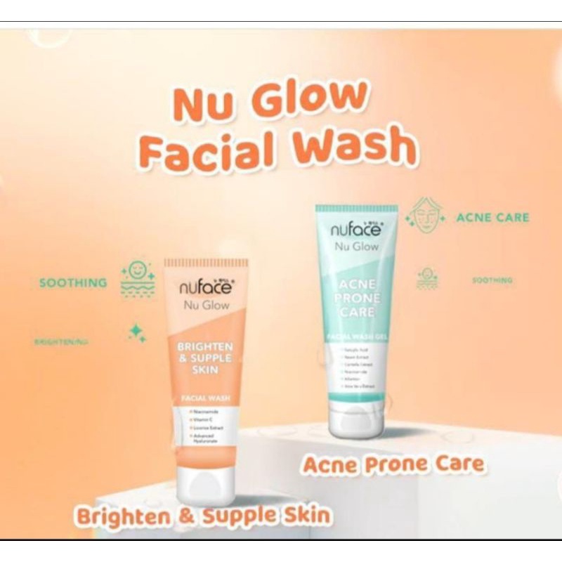 NUFACE FACIAL WASH GLOW SKIN/ ACNE SKIN/ SABUN CUCI MUKA GLOWING 80g/ NUFACE