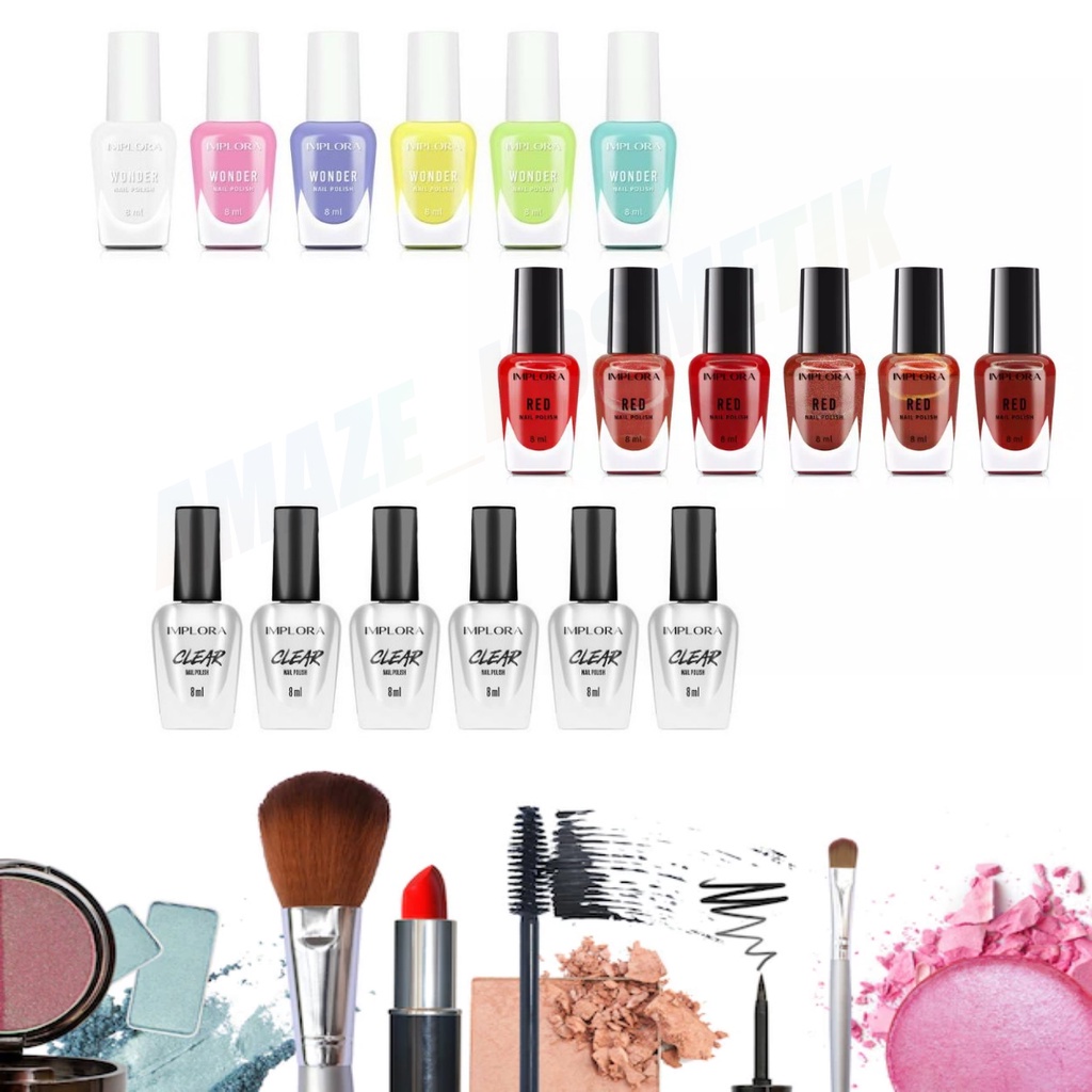 IMPLORA NAIL POLISH CLEAR / RED / WONDER / ECERAN