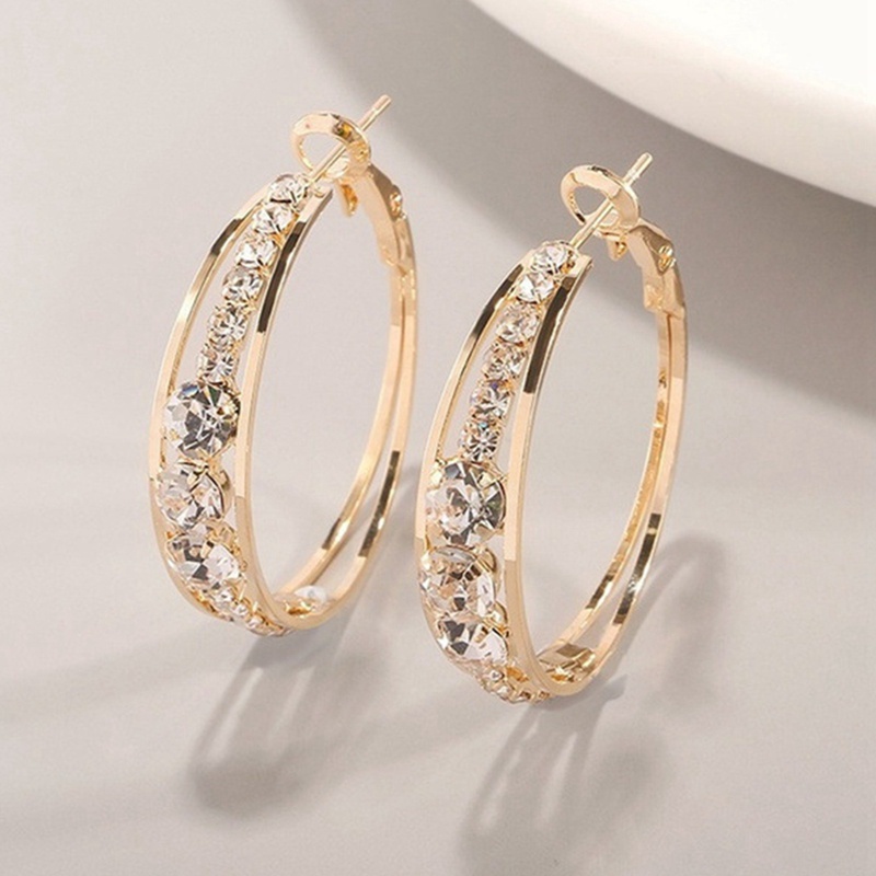 Exquisite European And American Fashion Female Jewelry 925 Sterling Silver 18K Gold Diamond Earrings Romantic Valentine's Day Gift