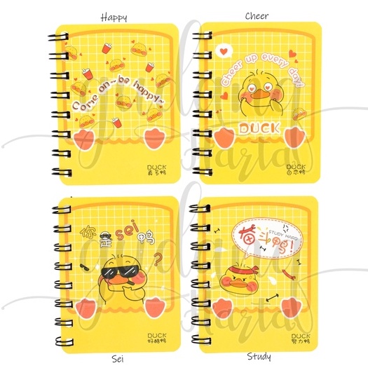 Notebook A7 Spiral Yellow Duck Notepad Motif Bebek Kuning GH 308047