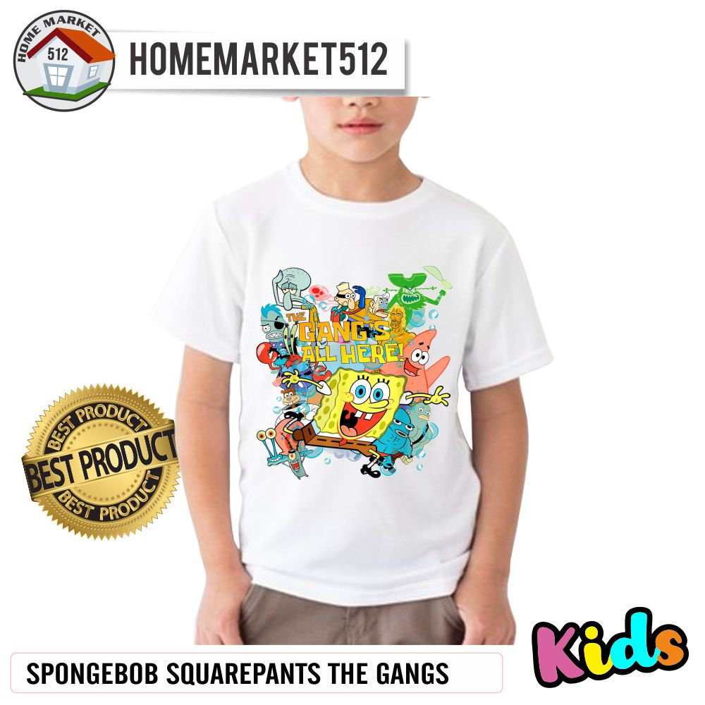 Kaos Anak Spongebob Squarepants The Gangs Kaos Anak Laki-laki Dan Perempuan Premium | Homemarket512