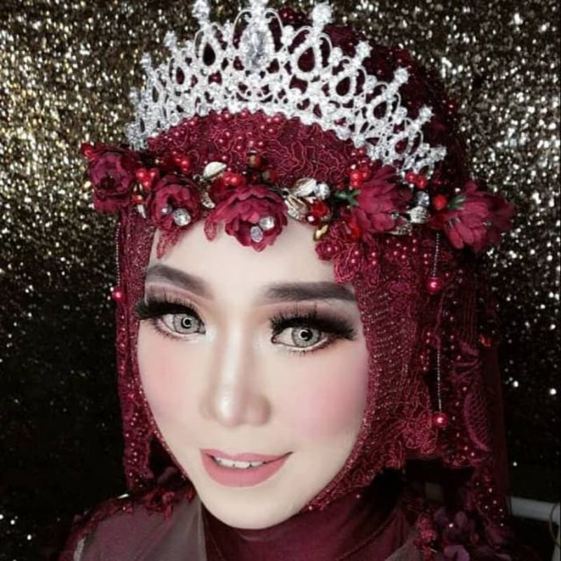 Mahkota pengantin wanita hiasan kepala hijab jilbab wedding crown Zahra