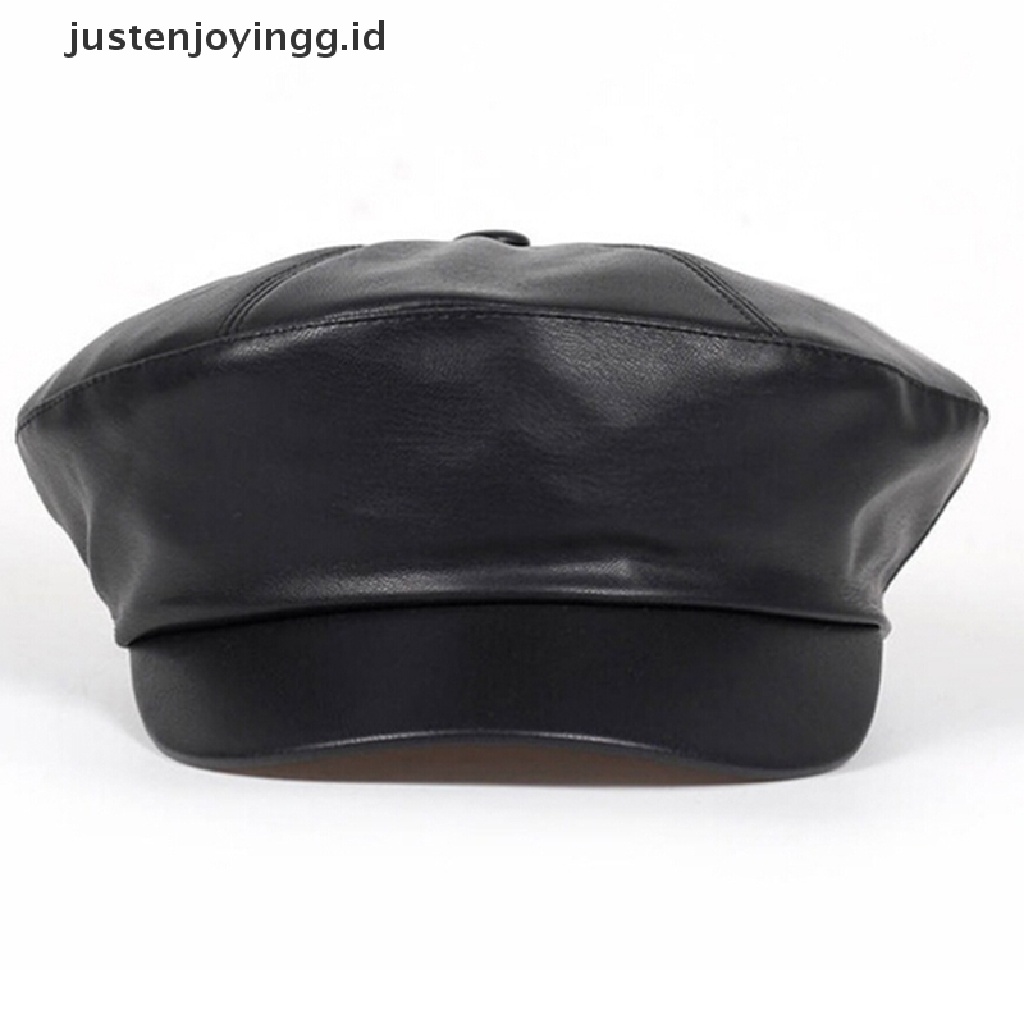 Topi Baret Bahan Kulit Pu Gaya Vintage