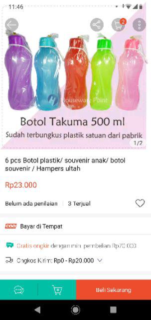 6 Pcs Botol Plastik/ Souvenir Anak/ Botol Souvenir / Hampers Ultah