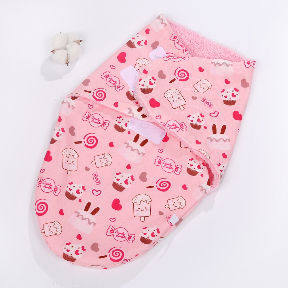 baby swaddle Selimut bayi instant fleece lembut halus bedong instal perekat sweddle baby newborn sleepingbag