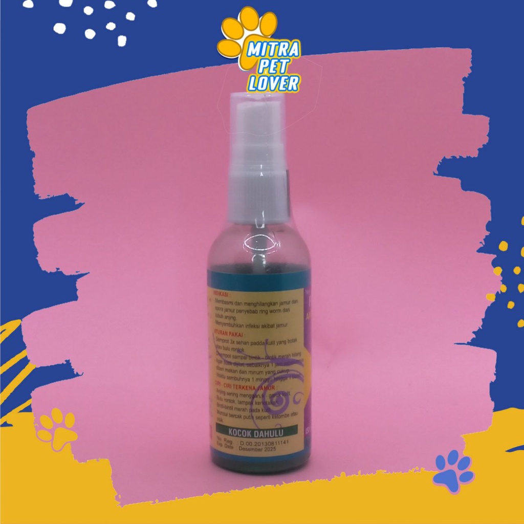 OBAT ANTI JAMUR ANJING - FUNGI DOG SPRAY 60 ML ORIGINAL - CAIRAN SEMPROT FUNGIDOG ANTI INFEKSI CEGAH GATAL DAN JAMUR PADA DOGY AMAN AMPUH PET ANIMAL HEALTHCARE AND VETERINARY TAMASINDO KESEHATAN DAN VITAMIN HEWAN BINATANG PELIHARAAN MITRAPETLOVER