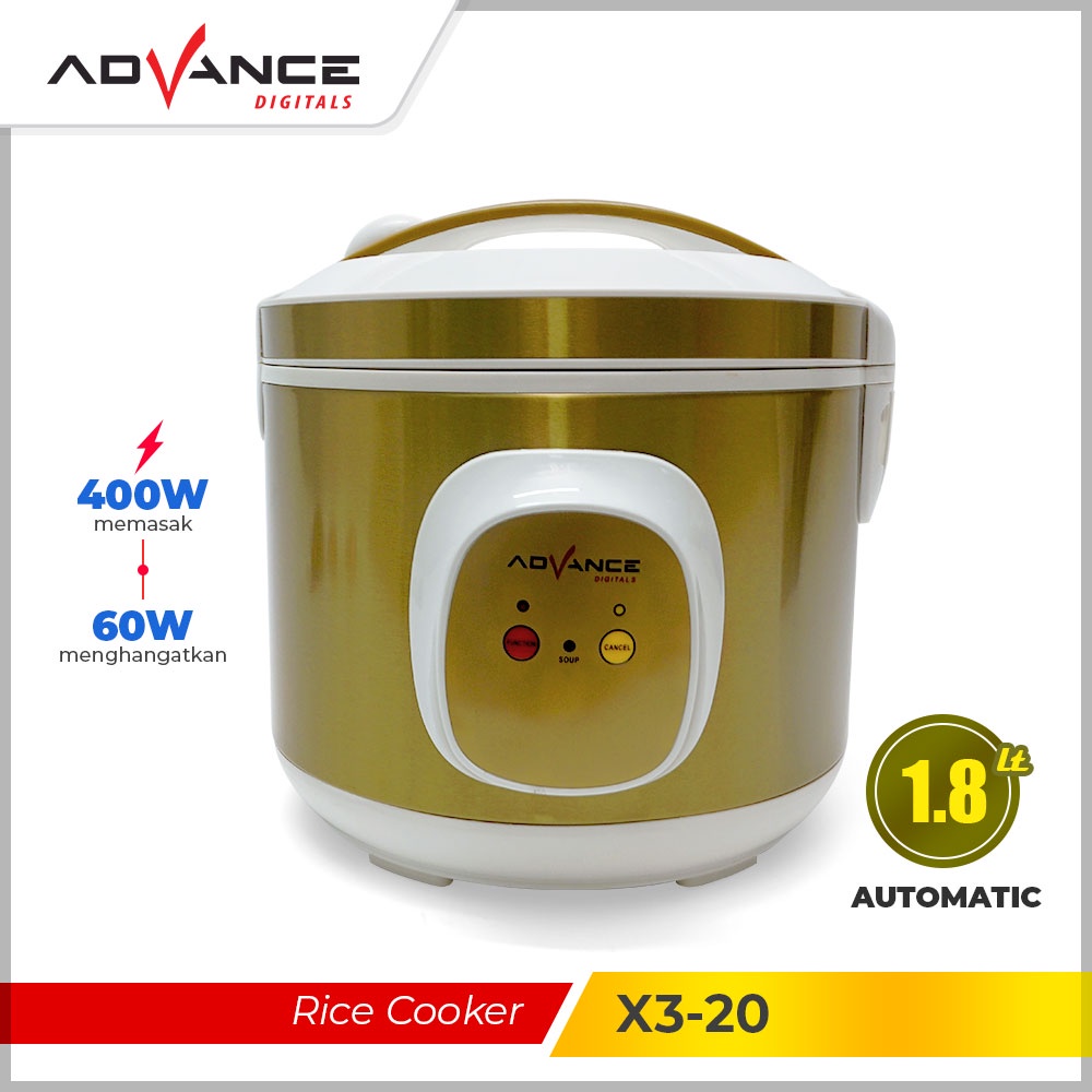 【CUCI STOCK】ADVANCE Rice Cooker 1.8L Penanak Nasi Serbaguna X3-20 Garansi Resmi 1 tahun