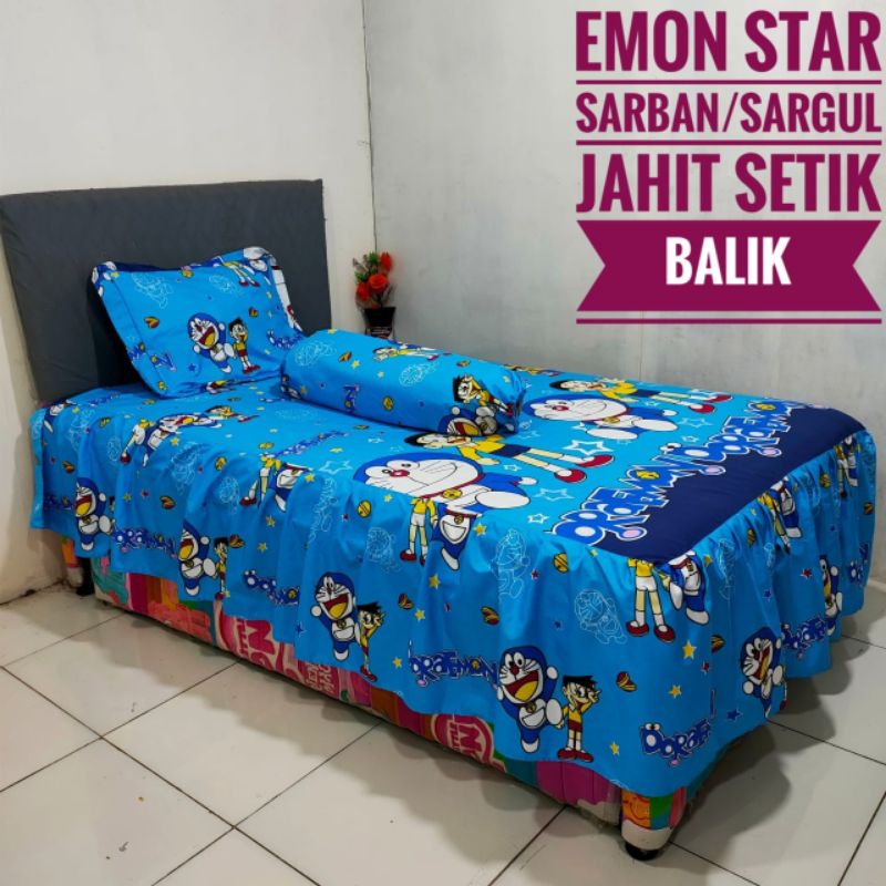 SPREI RUMBAI REMPEL MOTIF DORAEMON HELLO KITTY KARAKTER ANAK 120x200 MURAH COD TERLARIS