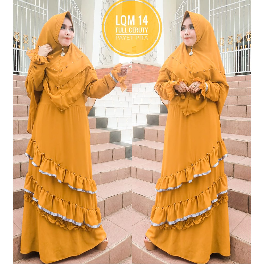 GAMIS CERUTY ELSA -SIZE XXL LD 110 PJ 140CM SUDAH BAHAN FUUL CERUTY MIX PAYET
