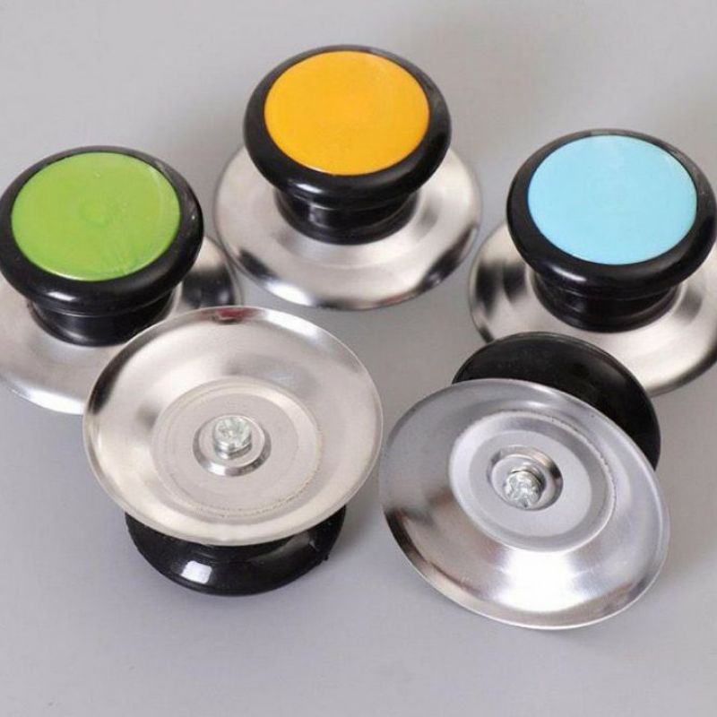 [BISA COD] PROMO Pegangan Tutup Panci Stainless Warna Knop Panci Pentol Panci Pegangan Panci Handle Panci Masak Murah Meriah