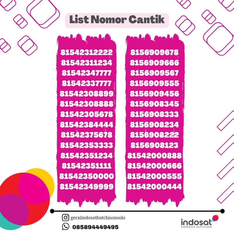 Nomor cantik Pascabayar Indosat