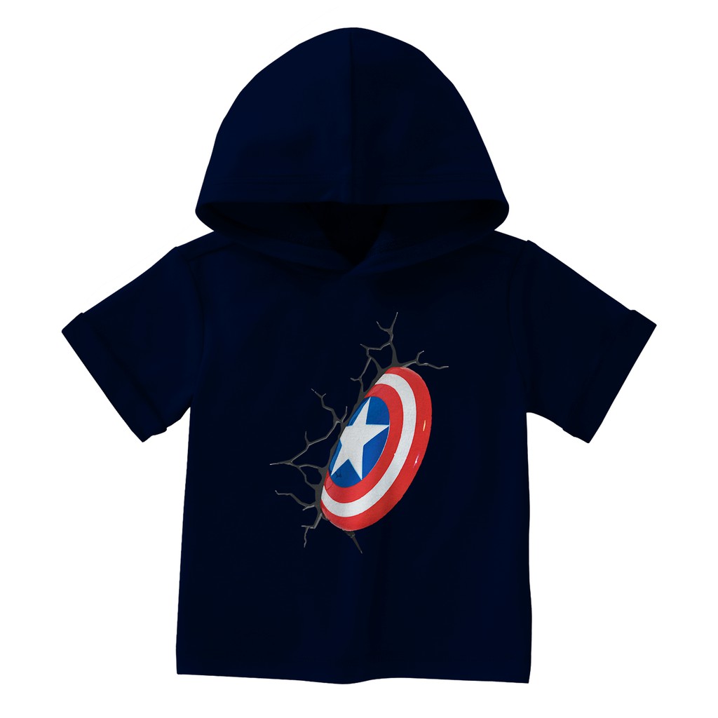 Kaos Anak Hoodie  Avenger Captain America  usia 2-8tahun