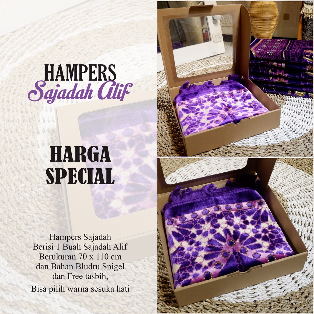 PAKET HAMPERS SAJADAH TURKI JUMBO BESAR TEBAL HALUS ALIF, ORIGINAL TURKI FREE TASBIH GROSIR DAN ECERAN UNTUK HANTARAN DAN SESERAHAN