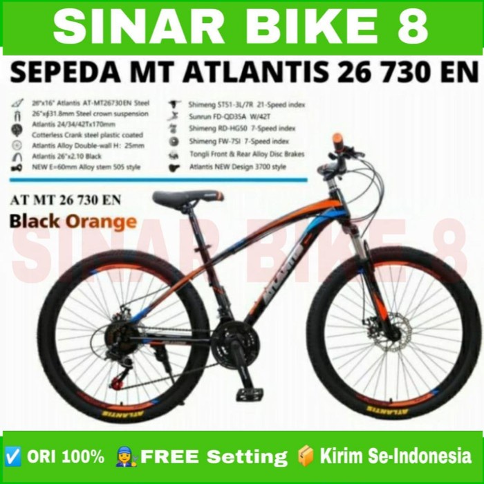 Sepeda Gunung Ukuran 24&quot; 26&quot; dan 27.5&quot; Inch MTB ATLANTIS 730